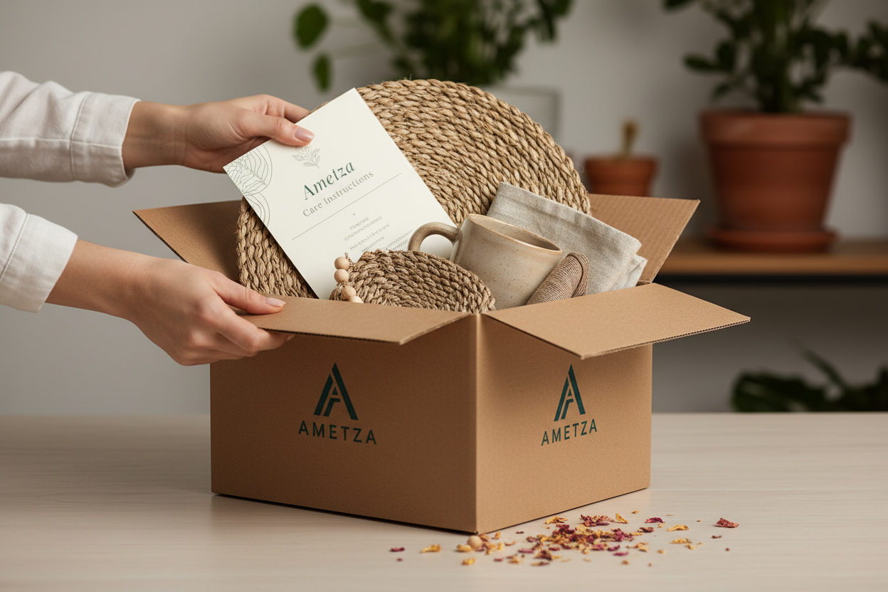 Unboxing Ametza rabbit care bundle from branded shipping box